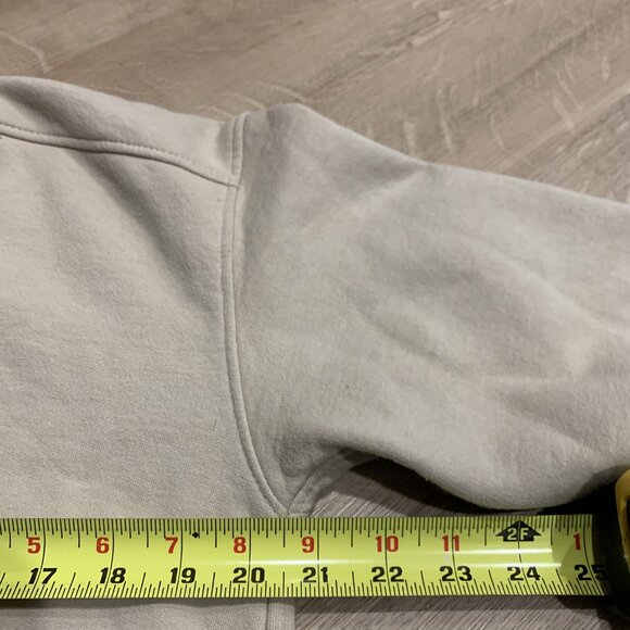 Hey Dude Shoes Tan Beige Women's Medium Crewneck Sweatshirt Pullover Black Logo - Picture 4 of 6